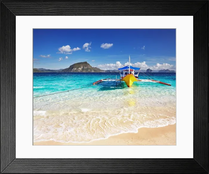 Framed Print : Tropical beach, South China See, El-Nido, Philippines Framed Print : Tropical beach, South China See, El-Nido, Philippines