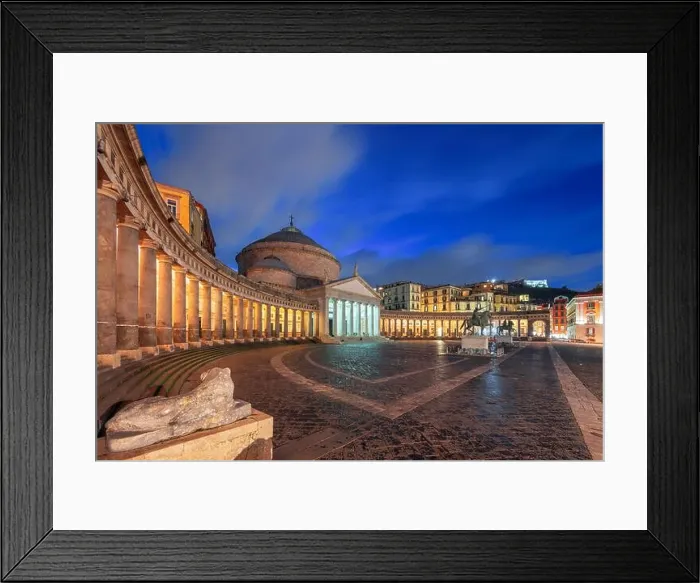 Framed Print : Naples, Italy at Piazza del Plebiscito at dusk Framed Print : Naples, Italy at Piazza del Plebiscito at dusk