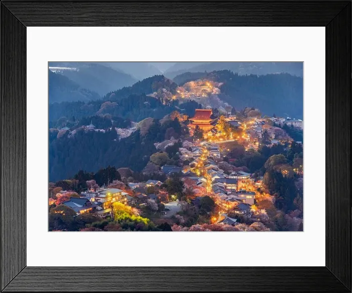 Framed Print : Yoshinoyama, Nara, Japan in Spring at night Framed Print : Yoshinoyama, Nara, Japan in Spring at night