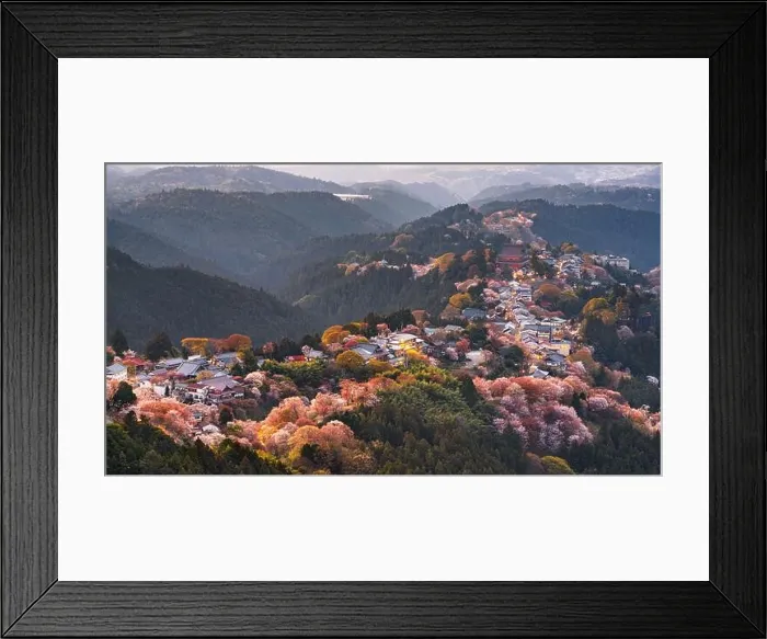 Framed Print : Yoshinoyama, Nara, Japan in spring season at dusk Framed Print : Yoshinoyama, Nara, Japan in spring season at dusk