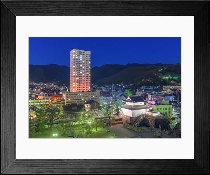 Framed Print : Kofu, Yamanashi, Japan downtown cityscape at twilight Framed Print : Kofu, Yamanashi, Japan downtown cityscape at twilight
