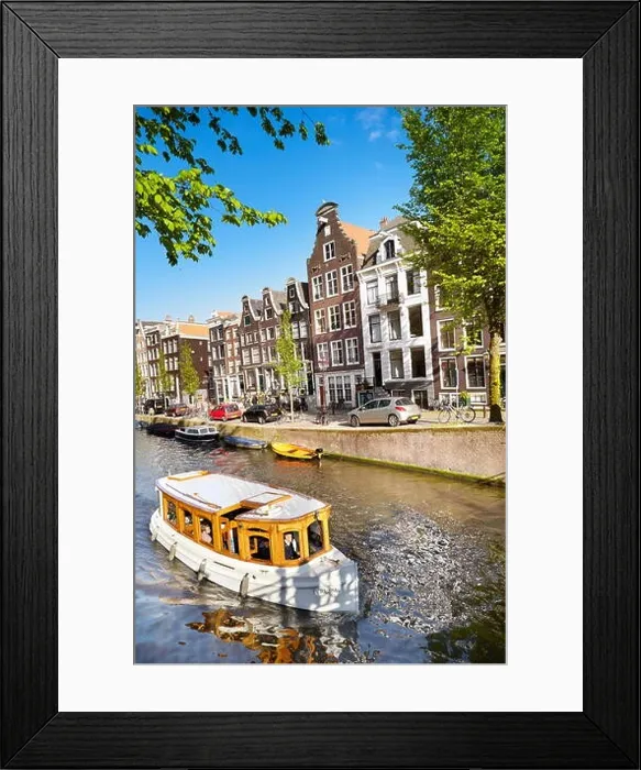Framed Print : Amsterdam Canal - Holland, Netherlands Framed Print : Amsterdam Canal - Holland, Netherlands