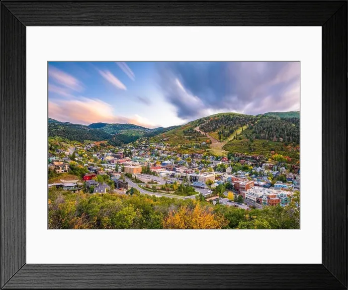 Framed Print : Park City, Utah, USA downtown in autumn at dusk Framed Print : Park City, Utah, USA downtown in autumn at dusk