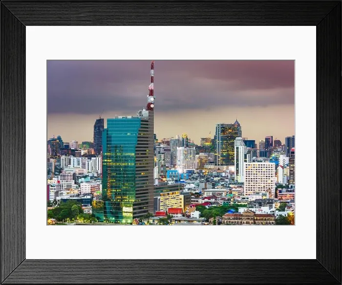 Framed Print : Bangkok, Thailand cityscape at dusk Framed Print : Bangkok, Thailand cityscape at dusk