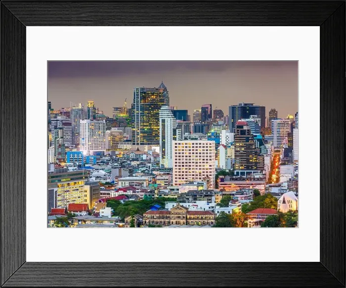 Framed Print : Bangkok, Thailand cityscape at dusk Framed Print : Bangkok, Thailand cityscape at dusk