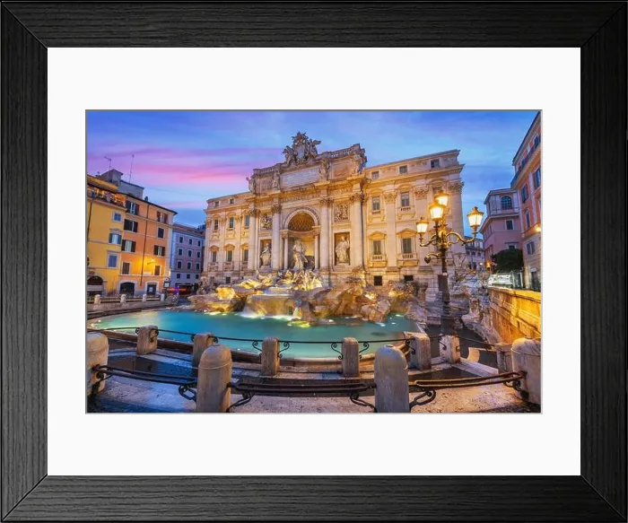 Framed Print : Rome, Italy at Trevi Fountain during the early morning Framed Print : Rome, Italy at Trevi Fountain during the early morning