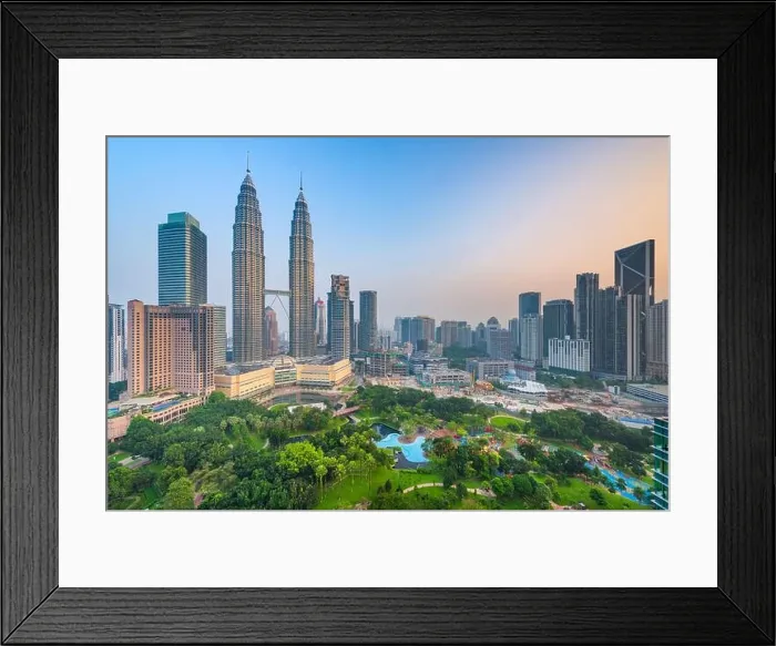 Framed Print : Kuala Lumpur, Malaysia park and skyline at dusk Framed Print : Kuala Lumpur, Malaysia park and skyline at dusk