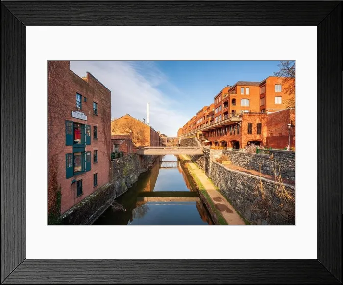 Framed Print : Georgetown, Washington DC, USA historic old brick warehouses and canals Framed Print : Georgetown, Washington DC, USA historic old brick warehouses and canals