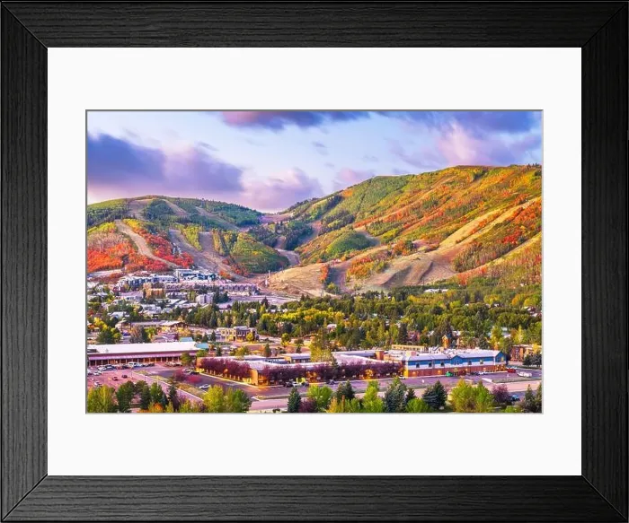 Framed Print : Park City, Utah, USA downtown in autumn at dusk Framed Print : Park City, Utah, USA downtown in autumn at dusk