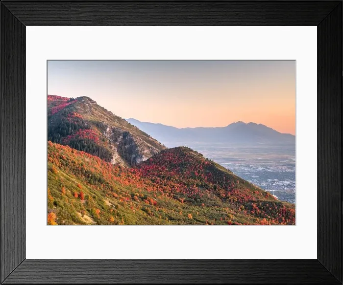 Framed Print : Provo, Utah, USA view of downtown from the lookout during dusk Framed Print : Provo, Utah, USA view of downtown from the lookout during dusk