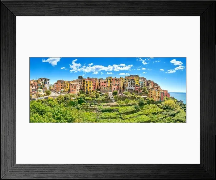 Framed Print : Panorama view of Croniglia, Cinque Terre, Liguria, Italy Framed Print : Panorama view of Croniglia, Cinque Terre, Liguria, Italy