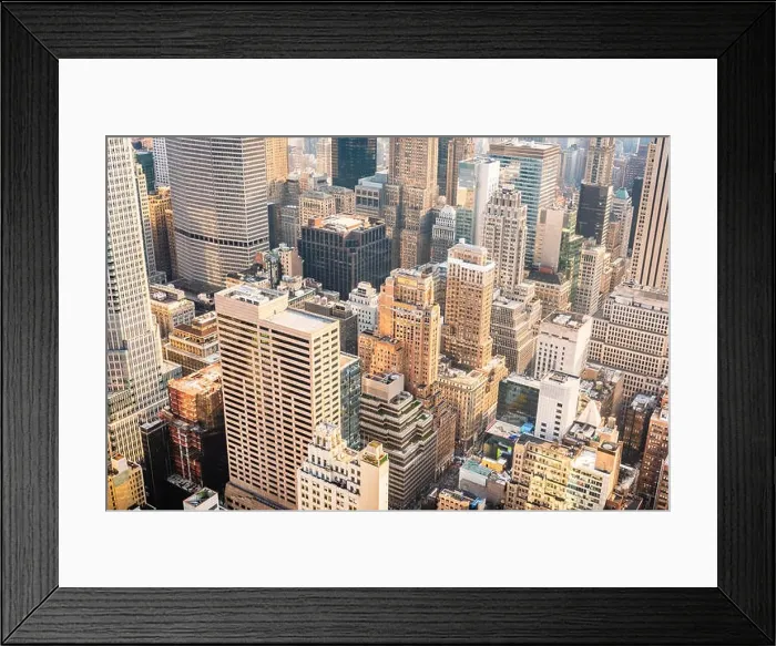 Framed Print : New York, New York, USA midtown manhattan rooftop cityscape