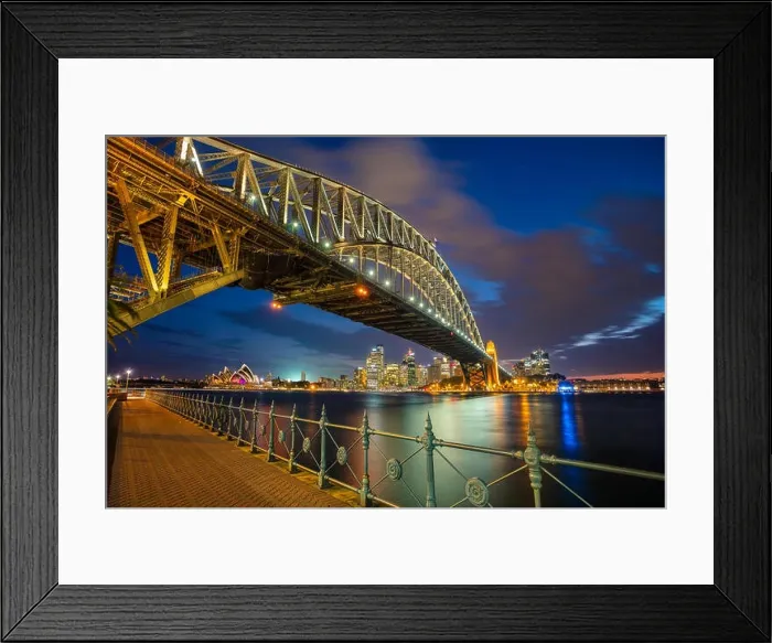 Framed Print : Sydney. Cityscape image of Sydney, Australia with Harbour Bridge during twilight blue hour Framed Print : Sydney. Cityscape image of Sydney, Australia with Harbour Bridge during twilight blue hour