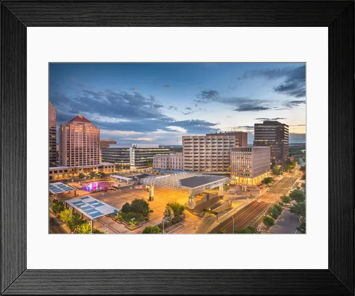 Framed Print : Albuquerque, New Mexico, USA downtown cityscape at twilight Framed Print : Albuquerque, New Mexico, USA downtown cityscape at twilight