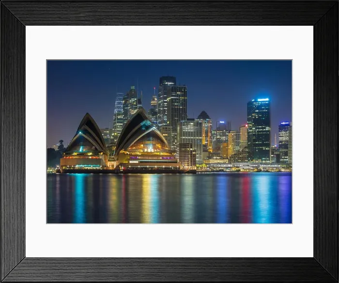 Framed Print : Sydney. Cityscape image of Sydney, Australia with Opera House and Sydney skyline during twilight blue hour Framed Print : Sydney. Cityscape image of Sydney, Australia with Opera House and Sydney skyline during twilight blue hour