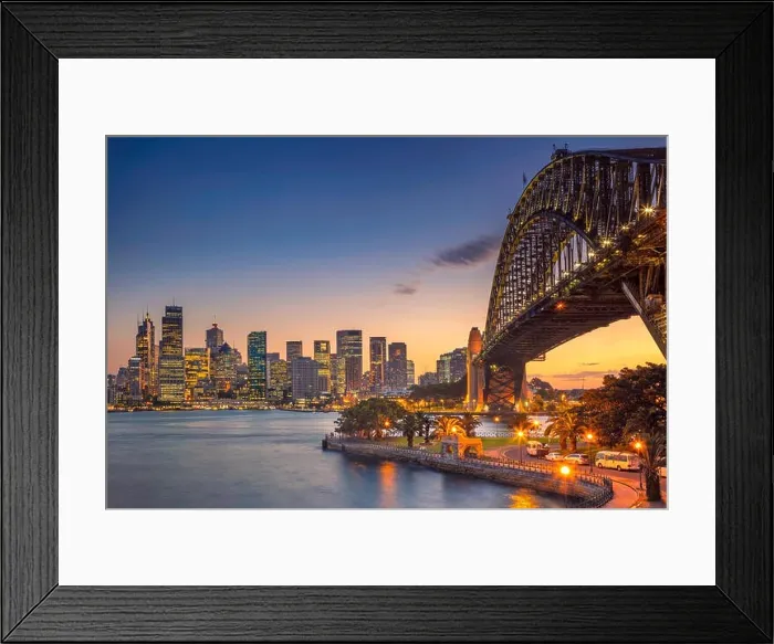 Framed Print : Sydney. Cityscape image of Sydney, Australia with Harbour Bridge during summer sunset Framed Print : Sydney. Cityscape image of Sydney, Australia with Harbour Bridge during summer sunset