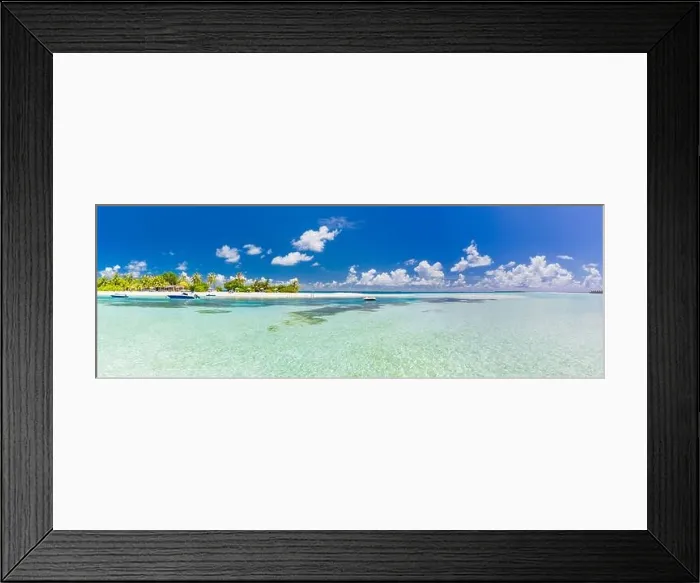 Framed Print : Amazing Maldives island panorama. Luxury beautiful beach scene, palm trees and perfect blue sea water. Relaxing and exotic tropical landscape view Framed Print : Amazing Maldives island panorama. Luxury beautiful beach scene, palm trees and perfect blue sea water. Relaxing and exotic tropical landscape view