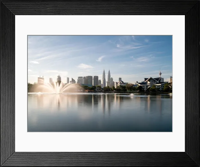 Framed Print : Kuala Lumpur skyline and fountation at Titiwangsa Park in Kuala Lumpur. Malaysia Framed Print : Kuala Lumpur skyline and fountation at Titiwangsa Park in Kuala Lumpur. Malaysia