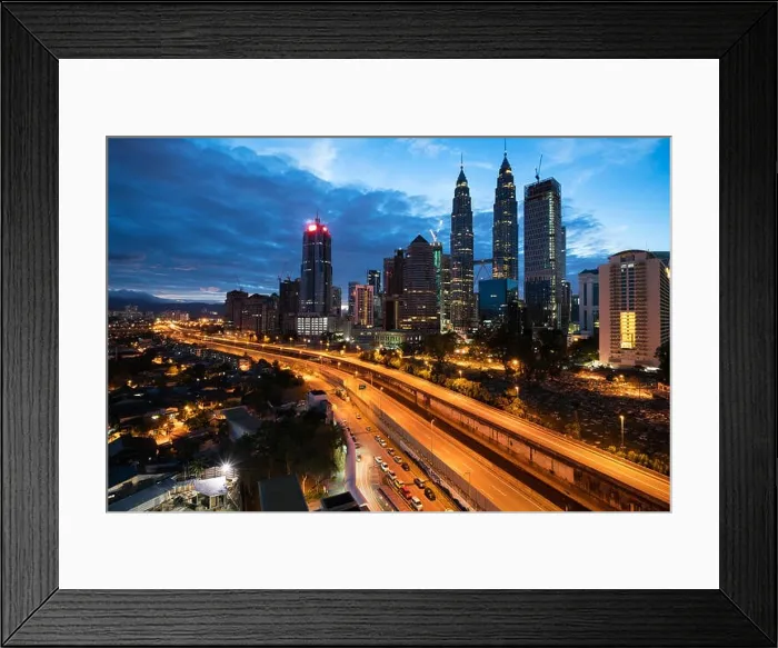 Framed Print : Kuala Lumpur skyline and skyscraper at night in Kuala Lumpur, Malaysia Framed Print : Kuala Lumpur skyline and skyscraper at night in Kuala Lumpur, Malaysia