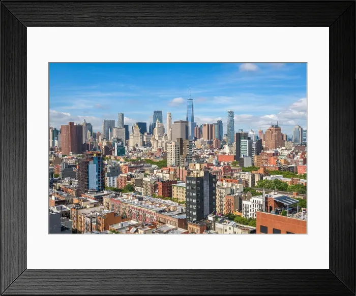Framed Print : New York, New York, USA skyline of Lower Manhattan from the Lower East Side Framed Print : New York, New York, USA skyline of Lower Manhattan from the Lower East Side