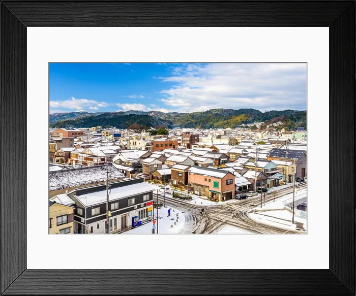 Framed Print : Wajima, Ishikawa, Japan town skyline Framed Print : Wajima, Ishikawa, Japan town skyline