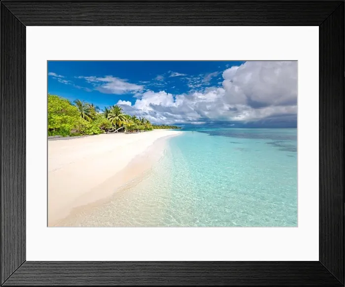 Framed Print : Beautiful relax beach tropical blue sea. Wonderful beach nature. Luxury resort background for summer vacation and holiday. Exotic beach, vibes, mood Framed Print : Beautiful relax beach tropical blue sea. Wonderful beach nature. Luxury resort background for summer vacation and holiday. Exotic beach, vibes, mood