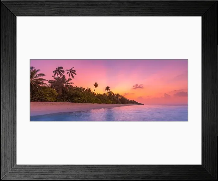 Framed Print : Fantastic tranquil closeup view of calm sea water waves with orange sunrise sunset sunlight. Tropical island beach landscape, exotic shore coast Framed Print : Fantastic tranquil closeup view of calm sea water waves with orange sunrise sunset sunlight. Tropical island beach landscape, exotic shore coast