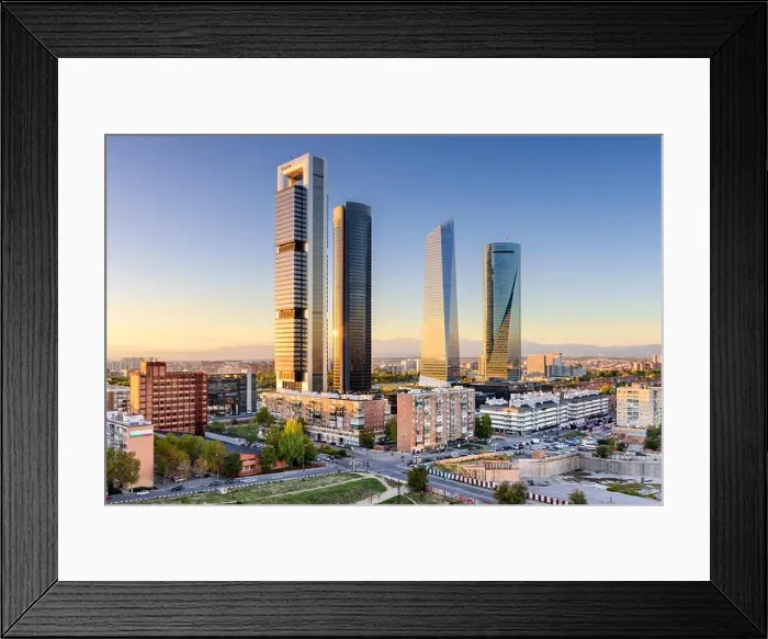 Framed Print : Madrid, Spain financial district skyline