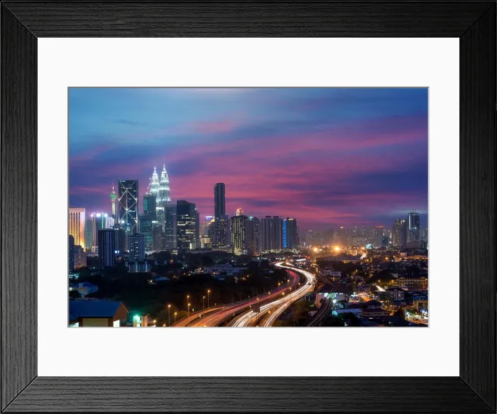 Framed Print : Kuala Lumpur skyline and skyscraper at night in Kuala Lumpur, Malaysia Framed Print : Kuala Lumpur skyline and skyscraper at night in Kuala Lumpur, Malaysia