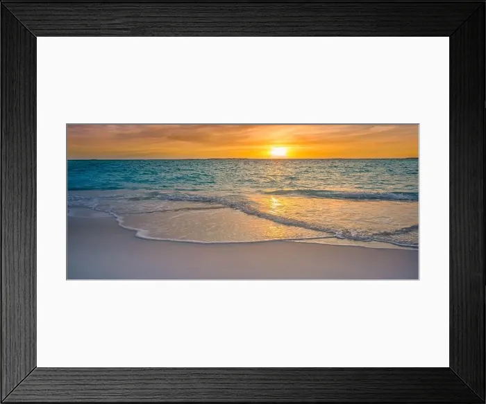 Framed Print : Closeup sea sand beach. Panoramic beach landscape. Inspire tropical seascape horizon. Colorful golden light sunset sky calmness tranquil relaxing sun Framed Print : Closeup sea sand beach. Panoramic beach landscape. Inspire tropical seascape horizon. Colorful golden light sunset sky calmness tranquil relaxing sun