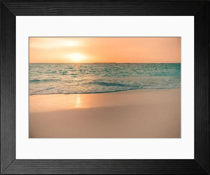 Framed Print : Closeup sea sand beach. Panoramic beach landscape. Inspire tropical seascape horizon. Colorful golden light sunset sky calmness tranquil relaxing sun Framed Print : Closeup sea sand beach. Panoramic beach landscape. Inspire tropical seascape horizon. Colorful golden light sunset sky calmness tranquil relaxing sun