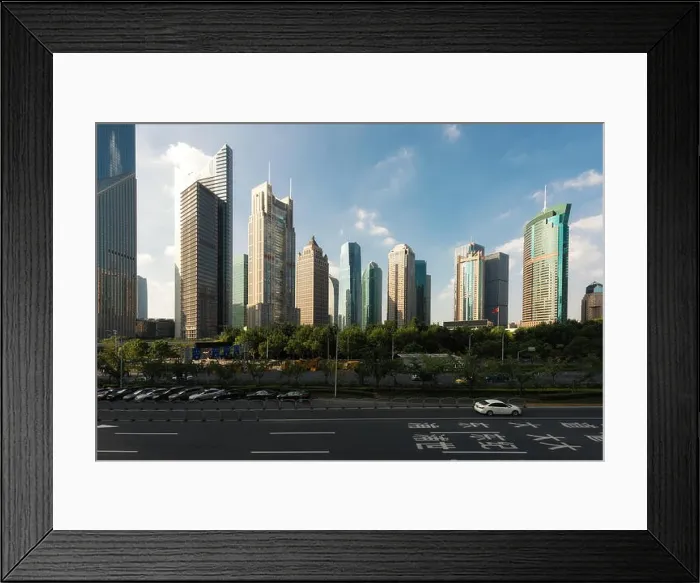 Framed Print : Shanghai century avenue of street scene in Shanghai Lujiazui, China Framed Print : Shanghai century avenue of street scene in Shanghai Lujiazui, China
