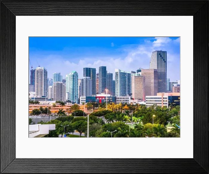 Framed Print : Miami, Florida, USA downtown city skyline Framed Print : Miami, Florida, USA downtown city skyline