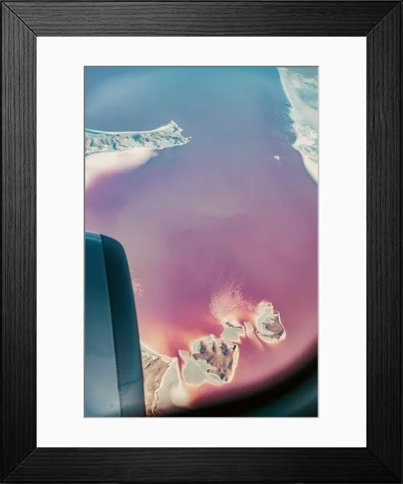 Framed Print : Aerial View Of Lake Urmia From Window Of Plane. Beautiful Lake Urmia Is An Endorheic Salt Lake In Iran. Aerial View Of Jezireye Island-Eshek. West