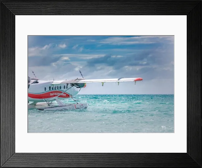 Framed Print : 10.12.2018 -Male, Maldives: Seaplane is taking off at the airport in Maldives. Travel and exotic transportation seaplane. Island resort transportation Framed Print : 10.12.2018 -Male, Maldives: Seaplane is taking off at the airport in Maldives. Travel and exotic transportation seaplane. Island resort transportation