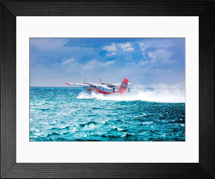 Framed Print : 10.12.2018 -Male, Maldives: Seaplane is taking off at the airport in Maldives. Travel and exotic transportation seaplane. Island resort transportation Framed Print : 10.12.2018 -Male, Maldives: Seaplane is taking off at the airport in Maldives. Travel and exotic transportation seaplane. Island resort transportation