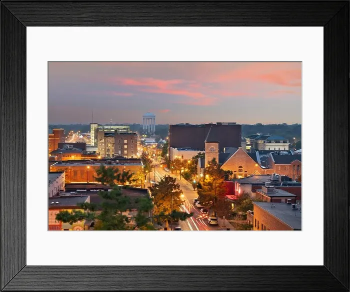 Framed Print : Columbia, Missouri, USA downtown city skyline at twilight Framed Print : Columbia, Missouri, USA downtown city skyline at twilight