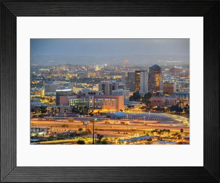 Framed Print : Tucson, Arizona, USA downtown city skyline at twilight Framed Print : Tucson, Arizona, USA downtown city skyline at twilight