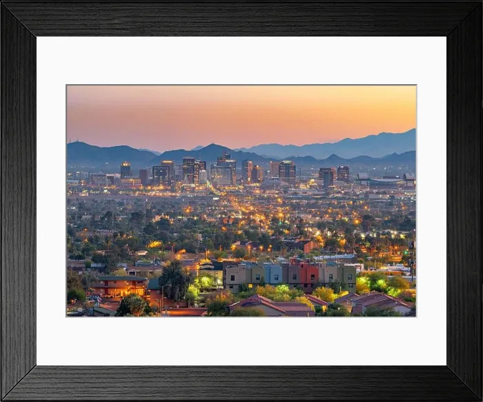 Framed Print : Phoenix, Arizona, USA downtown cityscape at dusk Framed Print : Phoenix, Arizona, USA downtown cityscape at dusk