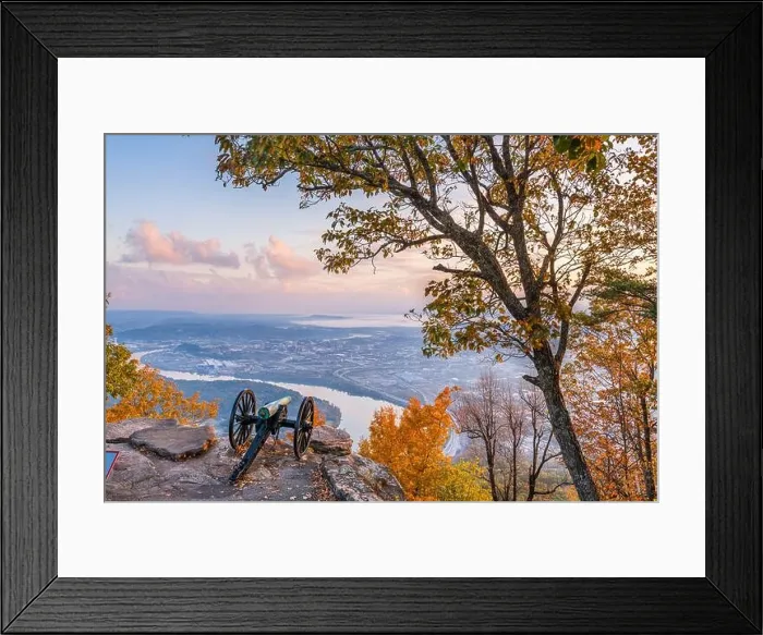 Framed Print : Chattanooga, Tennessee, USA view from Lookout Mountain at dawn Framed Print : Chattanooga, Tennessee, USA view from Lookout Mountain at dawn