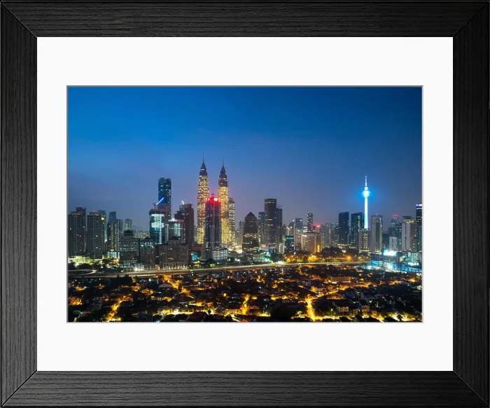 Framed Print : Kuala lumpur cityscape. Panoramic view of Kuala Lumpur city skyline during sunrise viewing skyscrapers building and Petronas twin tower in Malaysia Framed Print : Kuala lumpur cityscape. Panoramic view of Kuala Lumpur city skyline during sunrise viewing skyscrapers building and Petronas twin tower in Malaysia
