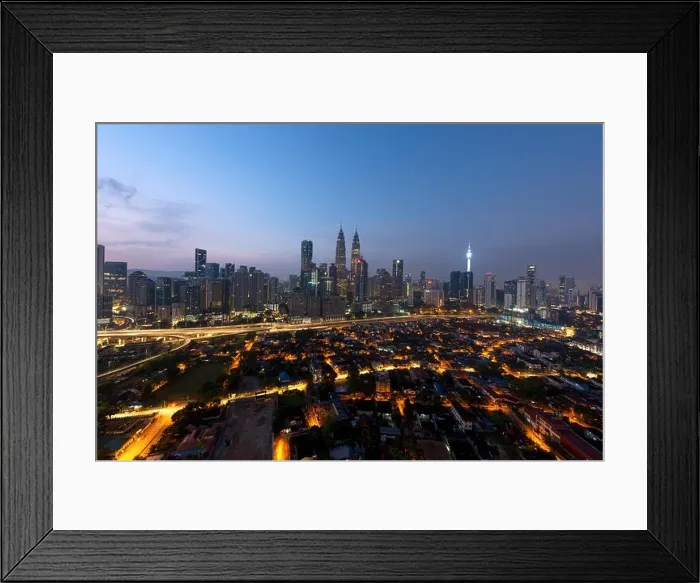 Framed Print : Kuala lumpur cityscape. Panoramic view of Kuala Lumpur city skyline during sunrise viewing skyscrapers building in Malaysia Framed Print : Kuala lumpur cityscape. Panoramic view of Kuala Lumpur city skyline during sunrise viewing skyscrapers building in Malaysia