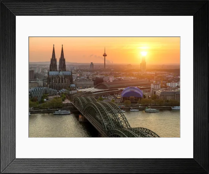 Framed Print : Image of Cologne with Cologne Cathedral and Rhine river during sunset in Cologne, Germany Framed Print : Image of Cologne with Cologne Cathedral and Rhine river during sunset in Cologne, Germany