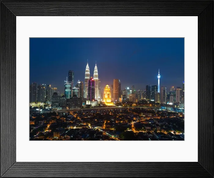 Framed Print : Kuala lumpur cityscape. Panoramic view of Kuala Lumpur city skyline during sunrise viewing skyscrapers building and Petronas twin tower in Malaysia Framed Print : Kuala lumpur cityscape. Panoramic view of Kuala Lumpur city skyline during sunrise viewing skyscrapers building and Petronas twin tower in Malaysia