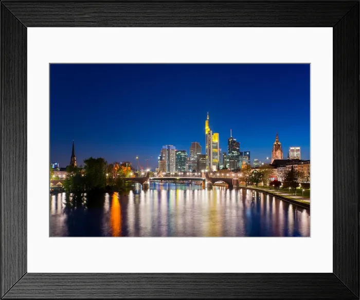 Framed Print : City of Frankfurt am Main skyline at night, Frankfurt, Germany Framed Print : City of Frankfurt am Main skyline at night, Frankfurt, Germany