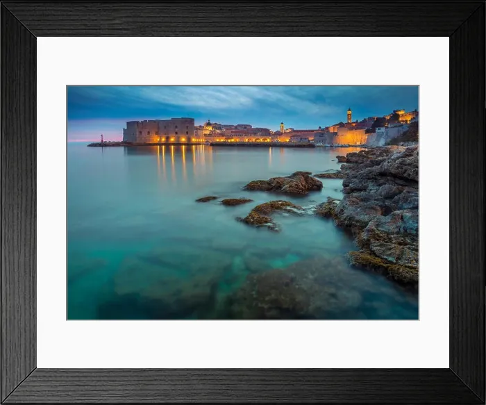 Framed Print : Dubrovnik, Croatia. Beautiful romantic old town of Dubrovnik during sunset Framed Print : Dubrovnik, Croatia. Beautiful romantic old town of Dubrovnik during sunset