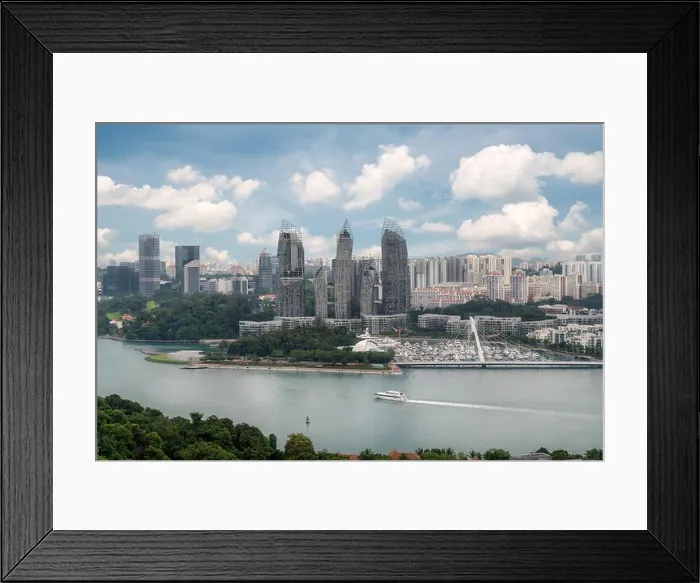 Framed Print : Aerial view of caribbean at keppel bay in Singapore. It's luxury residential in Singapore City Framed Print : Aerial view of caribbean at keppel bay in Singapore. It's luxury residential in Singapore City