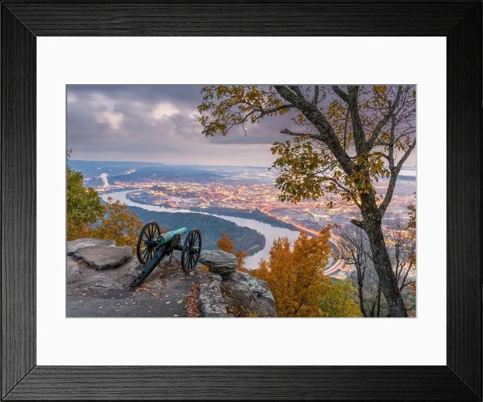 Framed Print : Chattanooga, Tennessee, USA view from Lookout Mountain at dawn Framed Print : Chattanooga, Tennessee, USA view from Lookout Mountain at dawn