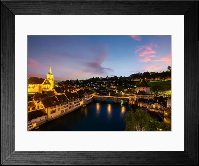 Framed Print : Bern. Image of Bern, capital city of Switzerland, during dramatic sunset Framed Print : Bern. Image of Bern, capital city of Switzerland, during dramatic sunset