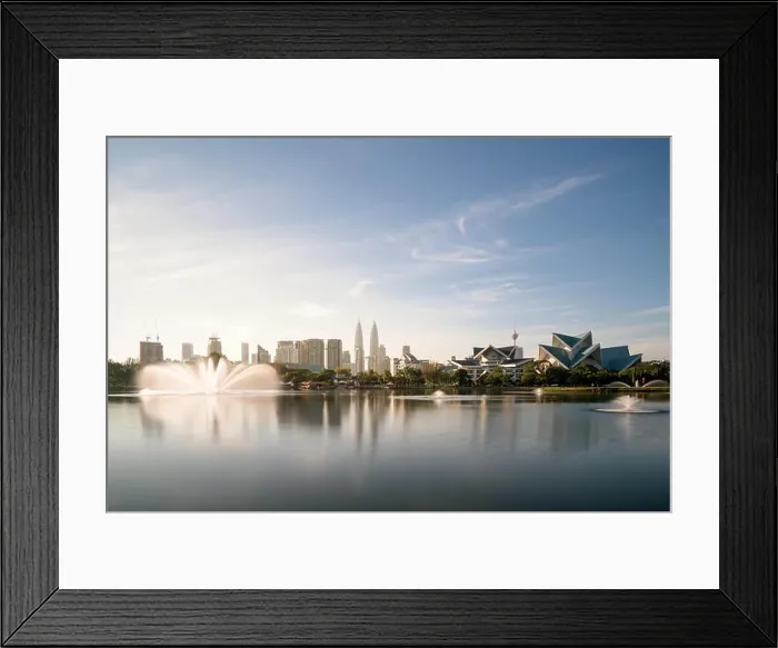 Framed Print : Kuala Lumpur skyline and fountation at Titiwangsa Park in Kuala Lumpur. Malaysia Framed Print : Kuala Lumpur skyline and fountation at Titiwangsa Park in Kuala Lumpur. Malaysia